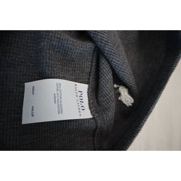 Polo Ralph Lauren PWLC2F Men's Sz 2XL Charcoal Heather Waffle L/S Crew Shirt - Picture 6 of 8